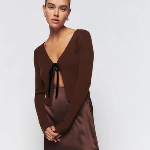 Antoinette Velvet-Trimmed Ribbed Recycled-Cashmere Cardigan, Size S